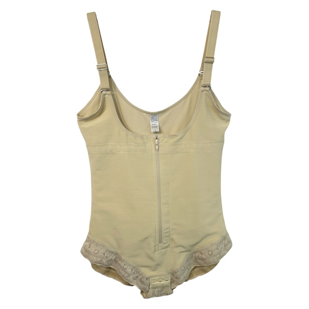 Shaperx Large Bodysuit Beige Open Bust Shapewear Firm Tummy Control NWT 1198